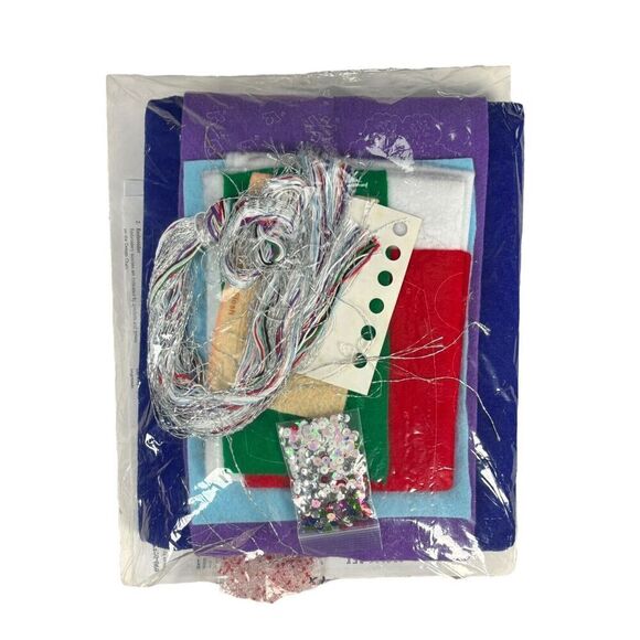 Janlynn Christmas Tree Skirt Kit Blue Round 43" Santa's Snowflake 090-0057 - Picture 2 of 6